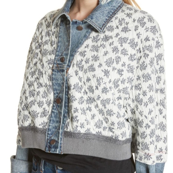 NWT Free People Ditsy Denim Jacket XS/S Rare - Picture 12 of 17